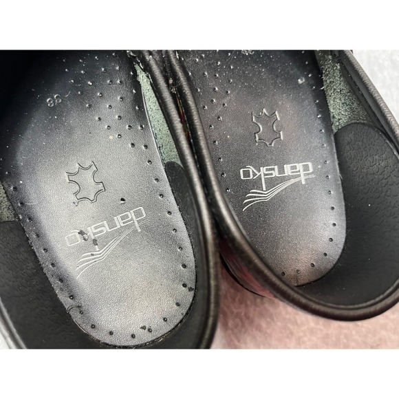 Dansko Floral Clogs Women's Size 38 Black Multi Color Flower Comfort Shoes - Picture 3 of 6